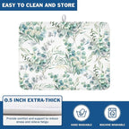 Spring Sage Green Leaves Dish Drying Mat - Image 5