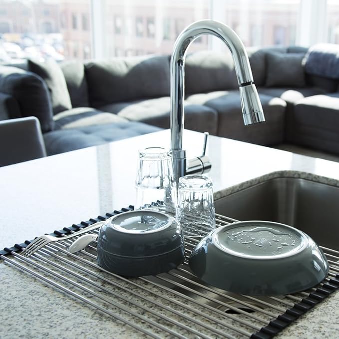 Ahyuan Roll up Dish Drying Rack Over The Sink Kitchen Roll up Sink Drying Rack - Image 3