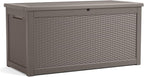 320 Gallon Resin Deck Box, Lockable Patio Outdoor Storage Box for Furniture, Garden Tools and Tools Storage, Waterproof Outside Storage Boxes - Grey - Image 7