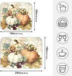 Autumn Pumpkin Fall Leaves Thanksgiving Dish Drying Mat - Image 2