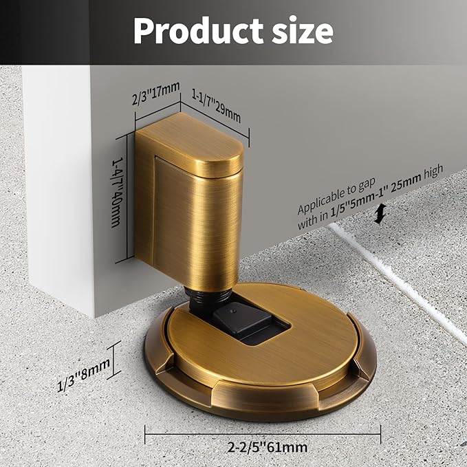 1 Pack Windproof Door Stoppers Adjustable Bottom of Door Holder No Drilling - Image 2