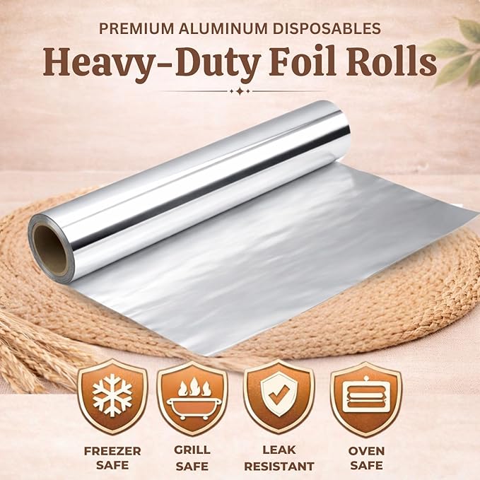 Urban Box Co. 12"x1000' Standard Aluminum Foil Roll Commercial-Grade Silver Wrap - Image 4