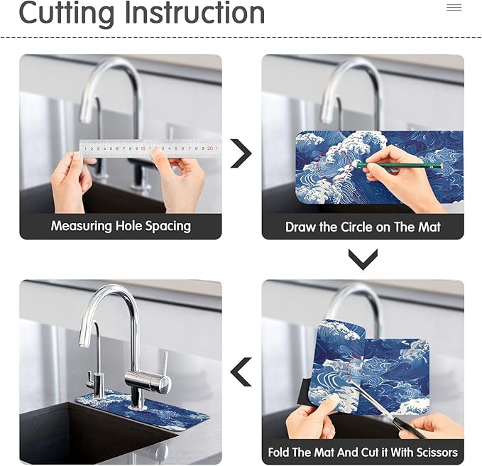 Kitchen Sink Splash Guard 1 PC 14.7 Inch Sink Faucet Mat Splash Guard - Image 4