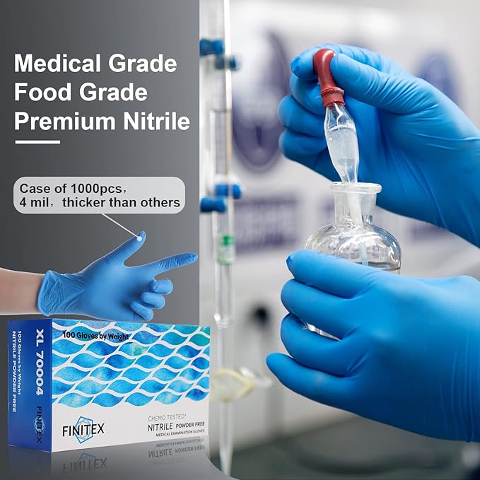 FINITEX Nitrile Disposable Medical Exam Gloves 4 mil Powder-free Latex-Free 100 - Image 5