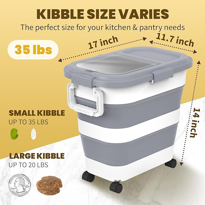 HOYTAMDA 25-35Lbs Rice Container, Collapsible Airtight Food Storage Containers - Image 2