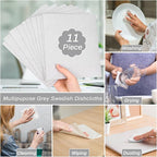 Lucomb 11 Pack Swedish Dishcloths, Reusable Kitchen Dish Rags Sponge Cleaning - Image 2