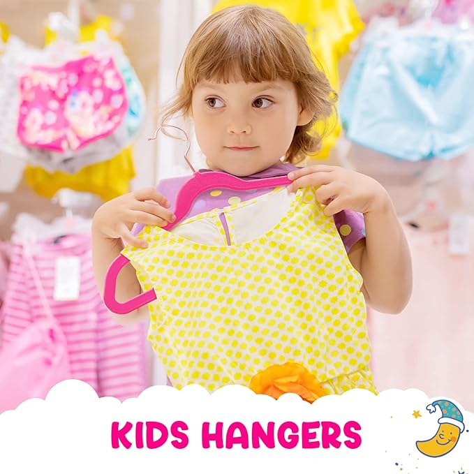 HOUSE DAY Velvet Kids Hangers 60 Pack, Premium Childrens Hangers - Image 2