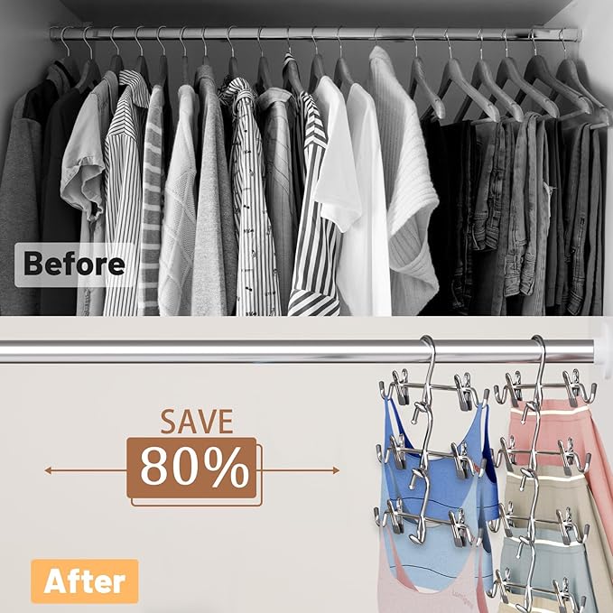 Pants Hangers Space Saving, Stackable Skirt Hangers - Image 2