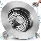 Hygie Rinse 3-in-1 Kitchen Sink Strainer Stopper Combo All Metal Stainless Pop by Greatcomfortathome
