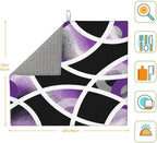 Purple Black White Geometric Abstract Dish Drying Mat - Image 6