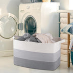 OIAHOMY Extra Large Blanket Basket, 110L Cotton Rope Woven Laundry Basket - Image 6
