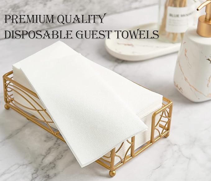 FOCUSLINE 480 Disposable Bathroom Napkins, Linen-Feel Paper Guest Towels - Image 3