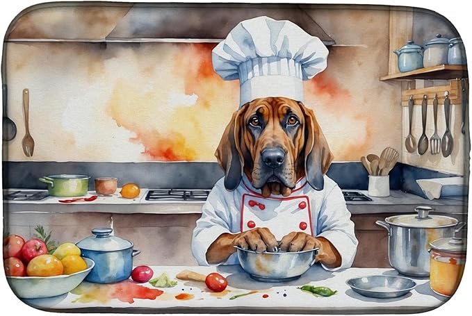 Caroline's Treasures DAC6210DDM Bloodhound The Chef Dish Drying Mat Absorbent by CarolinesTreasures