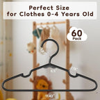 VTRIN Baby Hangers 60 Pack Large Capacity Hard Plastic Kids Hangers Suitable - Image 3