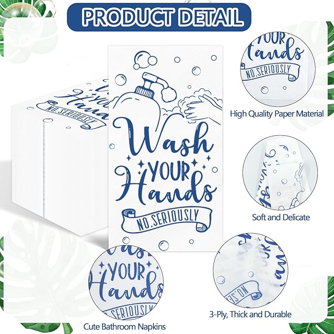 100 Pcs Disposable Hand Towels for Bathroom Paper Towels for Guests 3 Ply Wash - Image 3