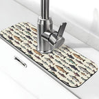 Vintage Bass Fish Bait Fishing Kitchen Sink Splash Guard Faucet Mat 1 Pcs by WILL+BUDXEG