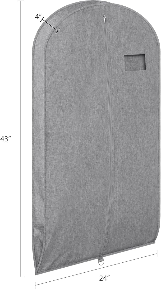 Univivi Garment Bags for Hanging Clothes, 43 Inch Suit Cover Bags for Closet - Image 2