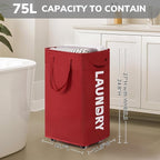 Goodpick Laundry Basket with Wheels, 75L Large Roolling Laundry Basket with - Image 3