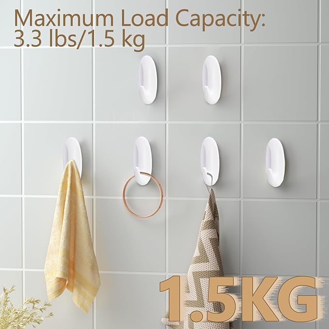 12 Pack Medium Utility Hooks, Holds up to 2.5 lb, Damage Free Hanging Hooks - Image 6