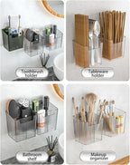 Set Of 2 Storage Organizer Bins Wall Mounted Shower Caddy, Bathroom shelves - Image 6