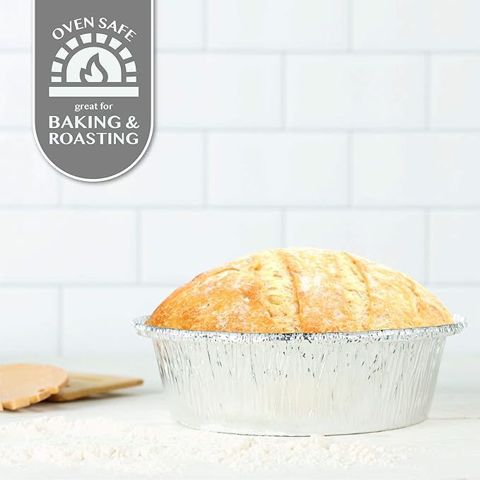 PLASTICPRO 6'' Inch Round Tin Foil Cake Pans Disposable Aluminum, Freezer & - Image 5