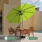 MEWAY 10ft Patio Umbrella Outdoor Table Umbrellas with Push Button Tilt and Crank, Market Umbrella 8 Sturdy Ribs for Deck, Garden, Pool and Backyard, Apple Green - Image 4