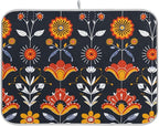 Floral Pattern Traditional Folk Art Dish Drying Mat by BOENLE-WELCOMEYOURCOMING