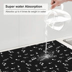 Music Notes Dish Drying Mat for Kitchen Counter Musicial Dish Drainer Rack Mats - Image 6