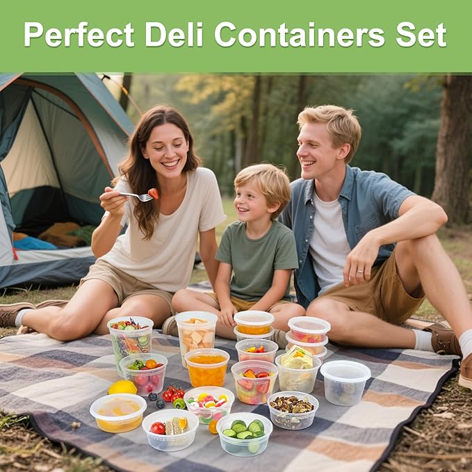 60 Sets Deli Containers with Lids 16 oz, Leak-Proof & BPA Free Airtight Takeout - Image 7