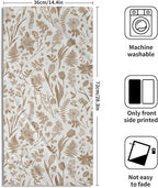 Spring Floral Hand Towels for Bathroom Set of 2 Brown White Flower Leaves - Image 2