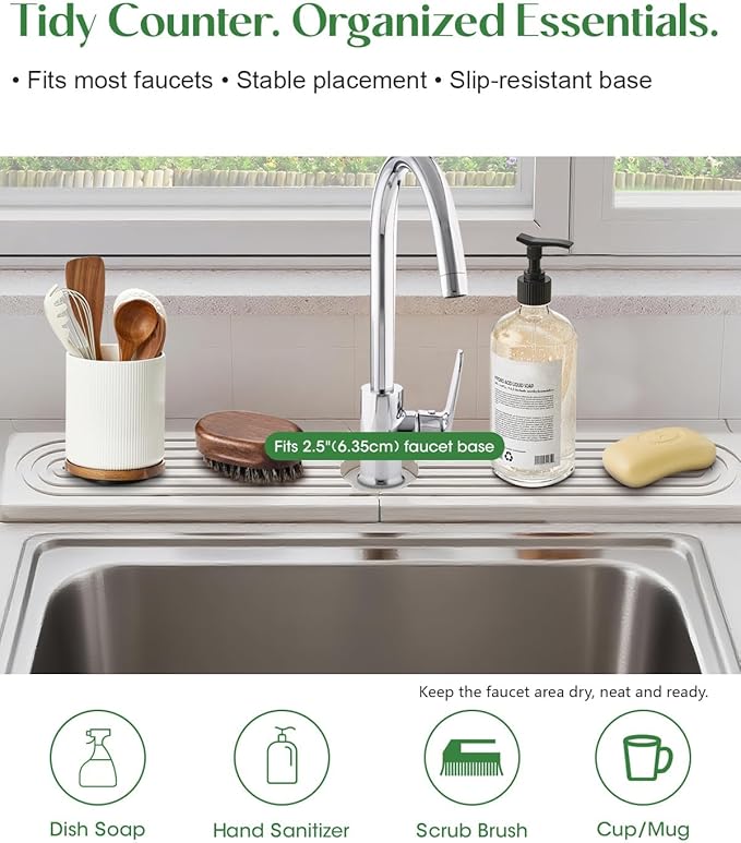 Stone Drying Mat for Kitchen Faucet: Diatomite Stone Drying Tray - Image 3