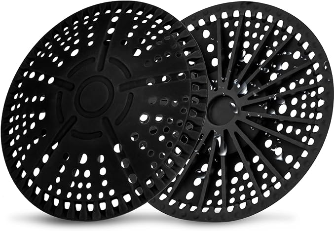 ZOOY Shower Drain Hair Catcher, 2 Pack 5.5 Inch Silicone Large Drain Cover by Unknown