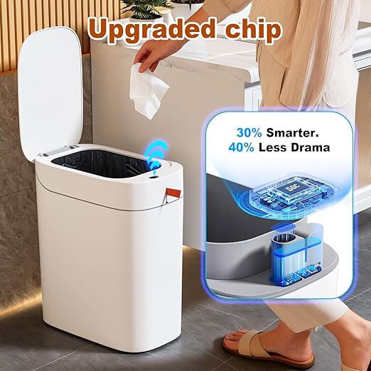 funest Bathroom Trash Can with Lid, Automatic Motion Sensor Trash Can, 3.5 - Image 2