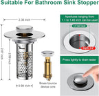​Bathroom Sink Drain Strainer, Pop-Up Sink Stopper Hair Catcher, Anti-Clog - Image 2