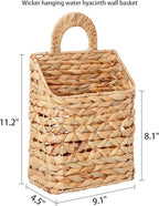 Wicker hanging basket, Water Hyacinth Wall Basket, Rustic Handwoven Hanging - Image 4