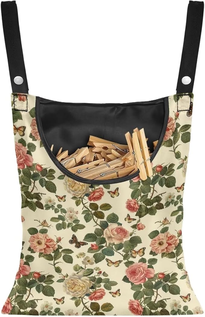 Floral Clothes Pin Hanging Bag by Unknown