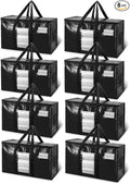 TAILI Extra Large Moving Bags, 8 Pack Black Heavy Duty Totes by TAILI