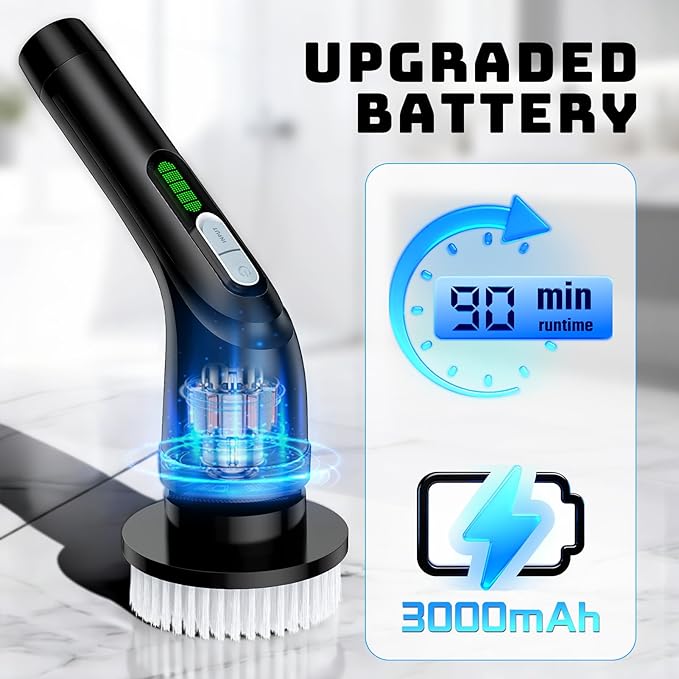 Electric Spin Scrubber, Powerful 2-Speed Cleaning Brush, IPX7 Waterproof - Image 2