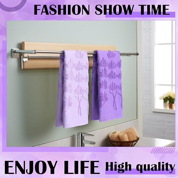 2 Pcs Lavender Hand Towels for Bathroom Purple Lavender Bathroom Hand Towel - Image 5