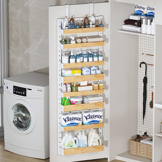 8-Tier Over The Door Pantry Organizer, Heavy-Duty Metal Wall Mount or Hanging - Image 7