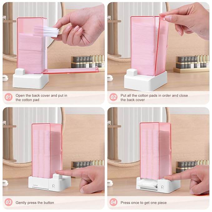 Automatic Cotton Pad Holder, Square Press Out Cosmetic Cotton Makeup Removers - Image 3