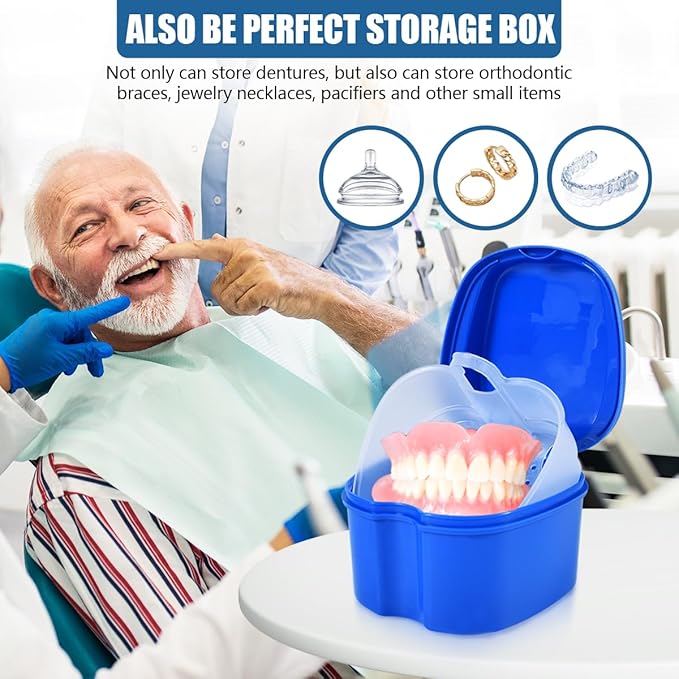 2 Pack Denture Bath Case Cup Box Holder Storage Container - Image 5