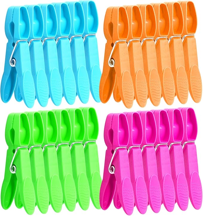 Colorful Plastic Clothespins, Heavy Duty Laundry Clothes Pins Clips Pegs by HiGift
