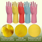 Rubber Cleaning Gloves 5 Pairs Kitchen Dishwashing Gloves Reusable - Image 3