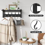 Coat Rack Wall Mount with Shelf, 17.1 Inch Coat Hanger Walls Mounted, Hat Rack - Image 3