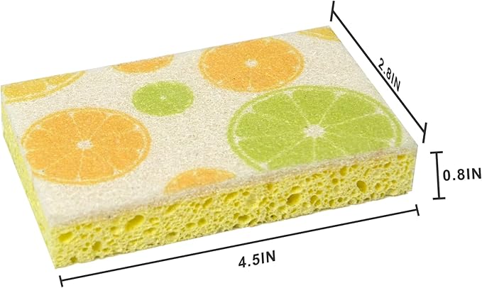 CELOX Lemon Printed Dual Sided Scrub Dish Sponges, Non Scratch Sponge - Image 7