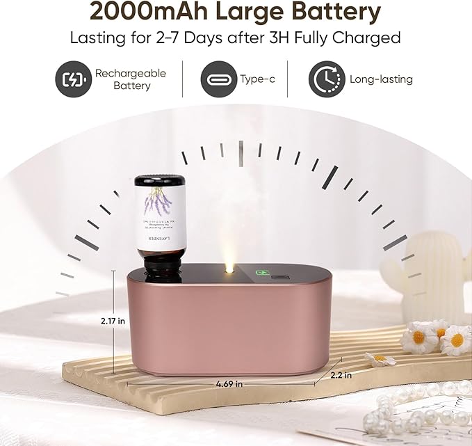 Waterless Diffuser for Essential Oil, Battery Operated Scent Air Aromatherapy - Image 4