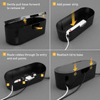 D-Line Cable Management Box, Power Strip Cover, Floor Outlet Hider, Desk Cord - Image 9