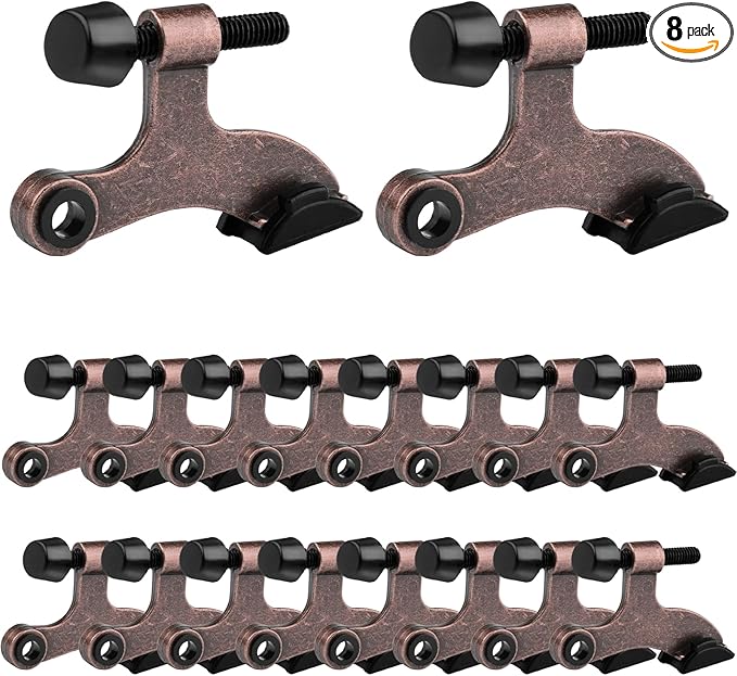 OBTANIM 16 Pack Hinge Pin Door Stopper Heavy Duty Metal Adjustable Door Stops by OBTANIM