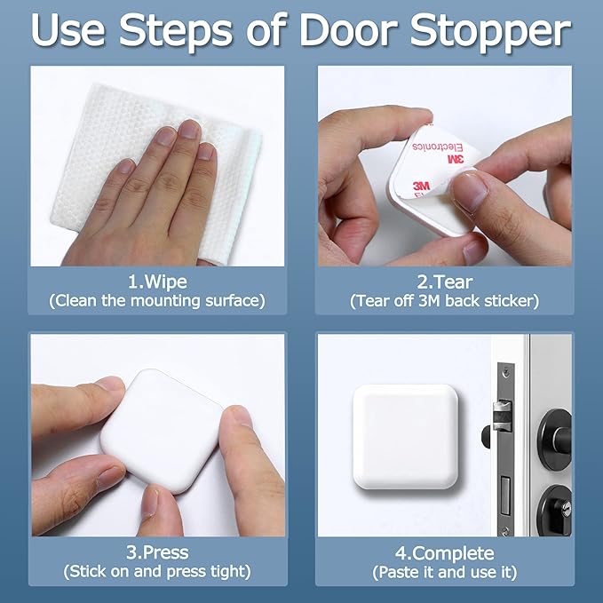 XoYoZo Door Stoppers Wall Protector Buffer Guard Doorknob Door Handle Bumper - Image 3